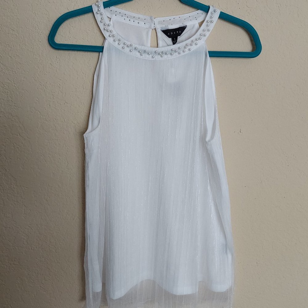 White Shimmery Halter Top